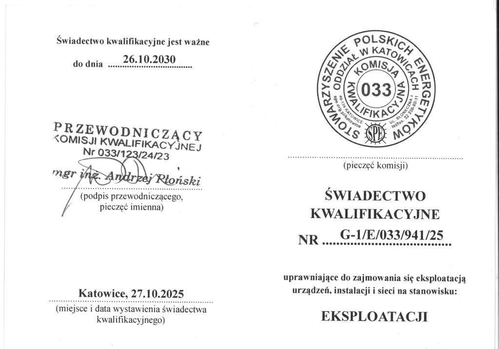 Świadectwo kwalifikacyjne w Katowicach