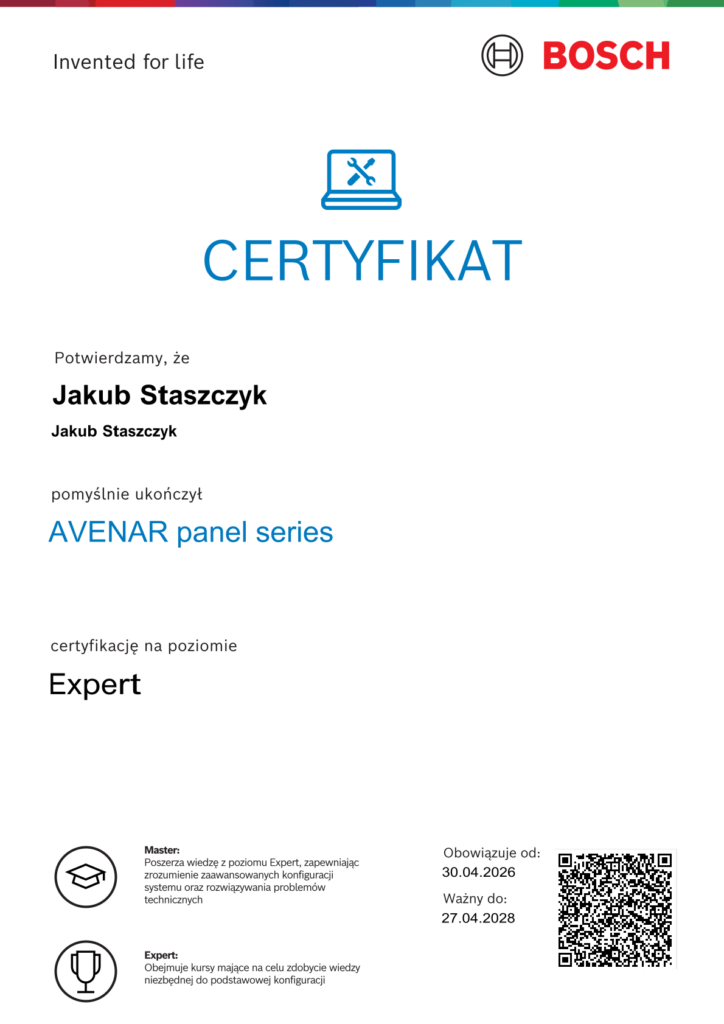 Certyfikat dla eksperta systemów pożarowych
